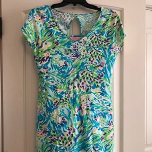 Lilly Pulitzer Green/Blue Print T-shirt Dress